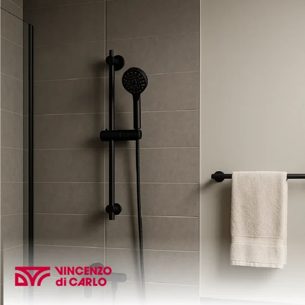Juego de Ducha Negro con Duchador de Mano